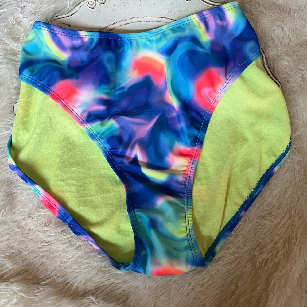 🩵 No boundaries tie dye High-Waisted Bikini Bottoms size 19 - Picture 7 of 8